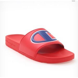 Champion Men's Red Blue IPO Logo One Strap Slide Sandals Size 13